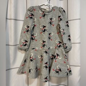 GAP Baby -Gray Dress with Witch and Moon Print